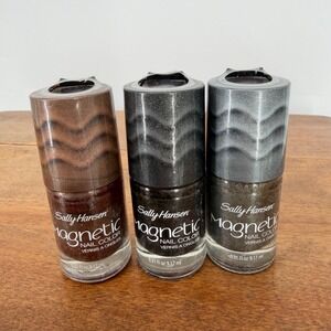 Sally Hansen Magnetic Nail Color Set 3pc 0.31oz Gold Silver Graphite NEW Sealed